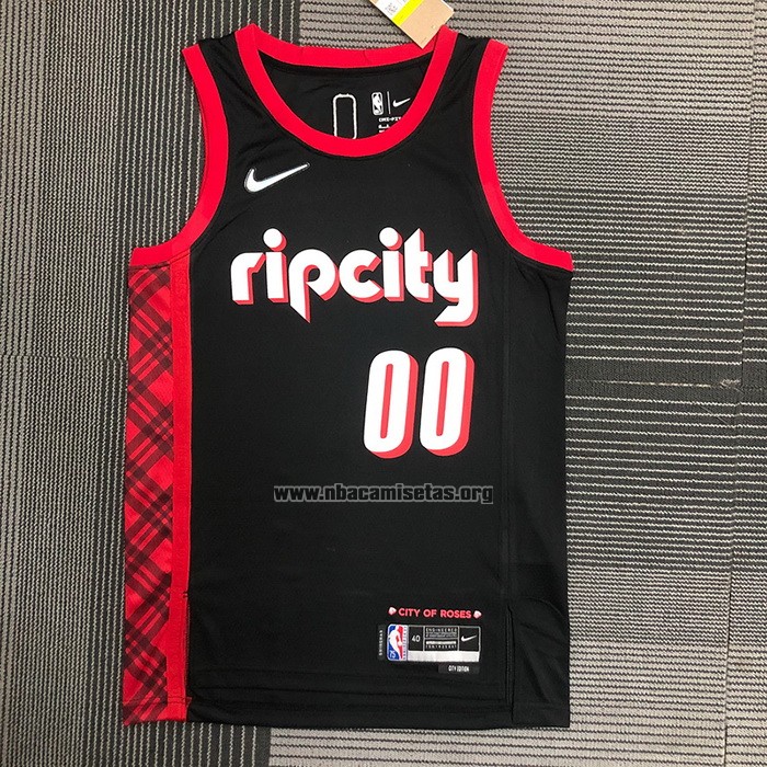 Camiseta Portland Trail Blazers Carmelo Anthony NO 00 Ciudad 2021-22 Negro